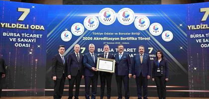 BTSO’ya 7 yıldızlı akreditasyon belgesi