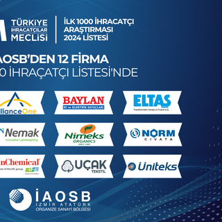 İAOSB’den 12 firma, Türkiye’nin ilk 1000 ihracatçısı arasında