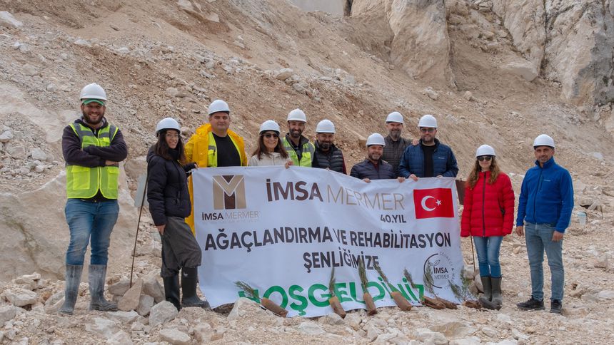 IMSA, ekonomik ömrünü tamamlayan mermer ocağına 7 bin fidan dikti