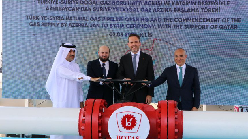 Türkiye'den Suriye'ye gaz akışı başladı