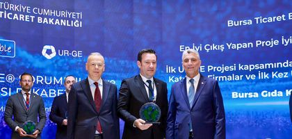 Bursa TB'nin Gıda UR-GE Projesine 'En İyi Çıkış Yapan UR-GE' ödülü